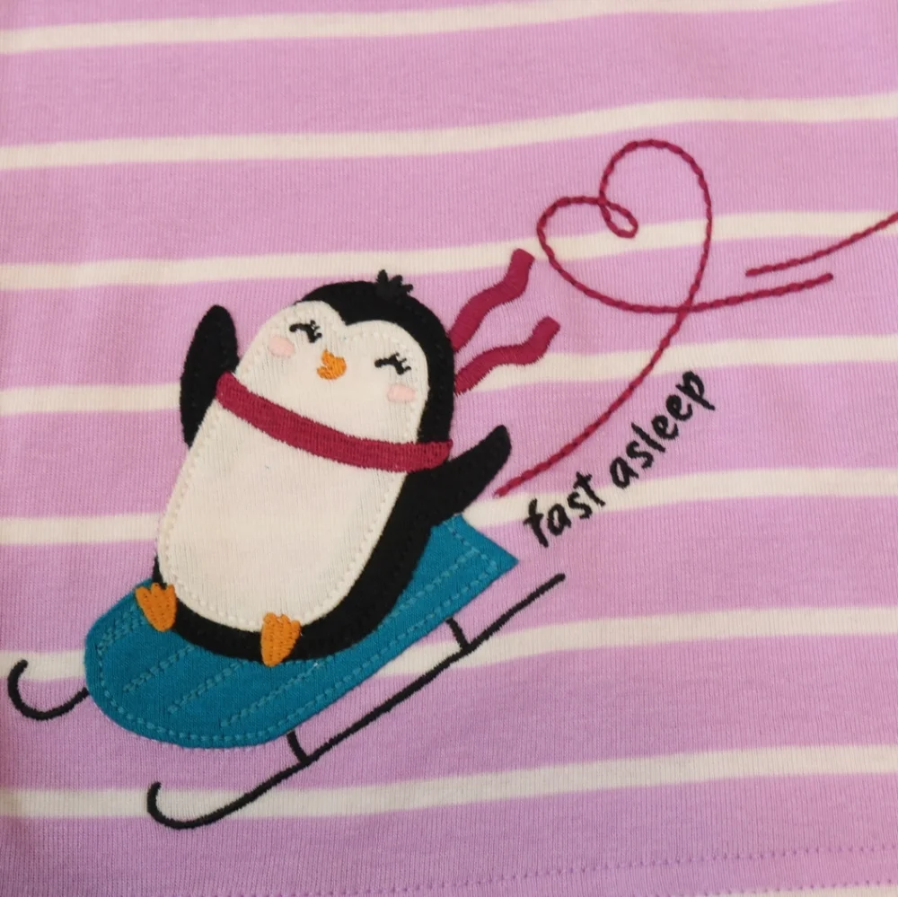 Carter's Cotton Striped Penguin Pajama Sleep Top